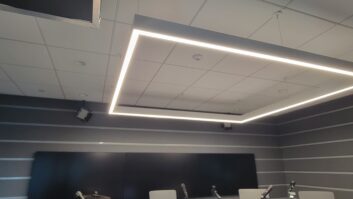 LED lighting array in the iHeartMedia studios in Miami.