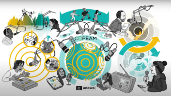 From COPEAM's website, a screencap from a YouTube video promoting its contest for World Radio Day 2025